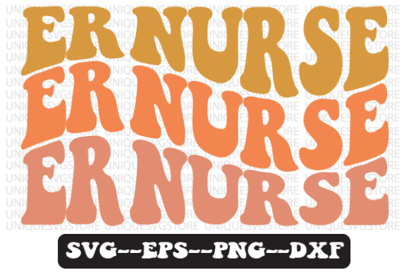 Er Nurse Wavy Retro Svg Design: Graphics and Crafts for Creative Publishing