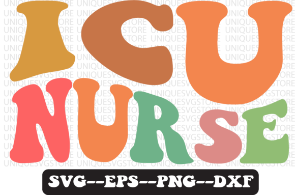 ICU Nurse Groovy Retro Svg Design: Graphics and Crafts