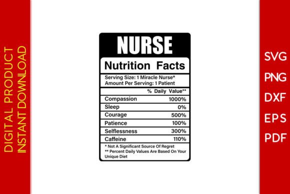 Nurse Nutrition Facts SVG Cut File