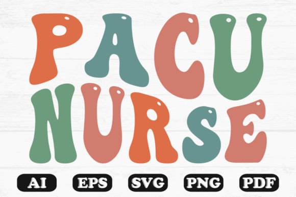 Pacu Nurse Retro Wavy Svg T-shirt: Graphics & Crafts